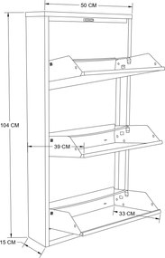 Shoe Cabinet Torino 3 - Anthracite Anthracite