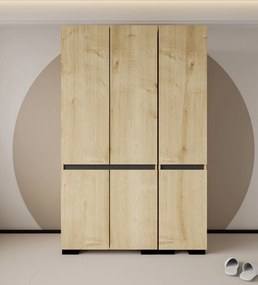 Ντουλάπα Sapphire Δρυς / Ανθρακί DREFIVE 135x52x210
