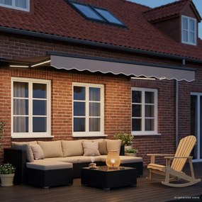 vidaXL Manual Awning Frame with Solar LED 2,5 x 2 m Λευκό