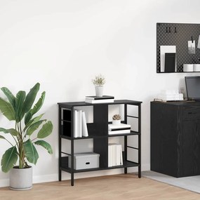 vidaXL Ράφι Βιβλίων Μαύρη Οξυά 82 x 32 x 79 εκ. Επεξεργασμένο ξύλο