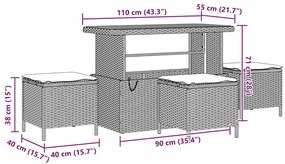 vidaXL Σετ Καναπέ Κήπου με μαξιλάρι 9 pcs Μπεζ συνθετικό ρατάν