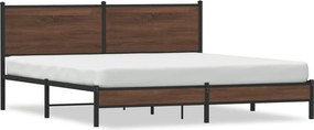 vidaXL Σκελετός Κρεβ. Χωρίς Στρώμα Καφέ Δρυς 183x213 εκ. Μεταλλικό