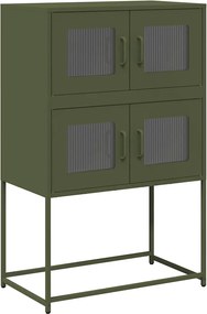 vidaXL Highboard Ελαιοπράσινο 68x39x107 cm Ατσάλι