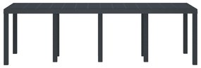 vidaXL Τραπέζι Κήπου Ανθρακί 250x100x73 εκ. Πολυ Ράτταν