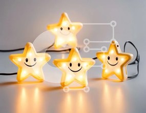 Intra Συλλεκτικό Ξύλινο Παζλ Plywood  4mm - Κίτρινα φώτα χαμογελαστού προσώπου σε σχήμα αστεριού Σε Ξύλινο Κουτί - Διαστάσεις Puzzle: 10x10 cm – 25 κομμάτια