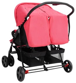 vidaXL Καρότσι Διδύμων Κόκκινο Ατσάλινο