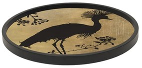 GOLD BIRD ΔΙΣΚΟΣ MDF ΜΑΥΡΟ ΧΡΥΣΟ D40xH3,5cm