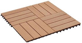 vidaXL Πλακάκια Deck 22 τεμ. Χρώμα Teak 30 x 30 εκ. 2 μ² από WPC