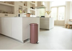 Κάδος με πεντάλ Brabantia NewIcon 1008853, 30 l, Εύκολο κλείσιμο, Αντιολισθητική βάση, Σατινέ φινίρισμα, Καφέ