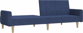 vidaXL Καναπές - Κρεβάτι Διθέσιος Μπλε Υφασμάτινος