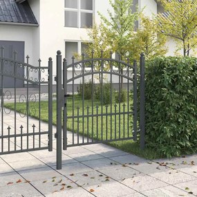 vidaXL Πύλη Φράχτη με Ακίδες EMMEN 100 x 100 cm Γκρι