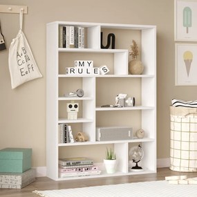 ΒΙΒΛΙΟΘΗΚΗ DECORA PAKOWORLD ΣΕ ΛΕΥΚΗ ΑΠΟΧΡΩΣΗ 90X22X123.6ΕΚ