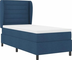 vidaXL Κρεβάτι με ελατήρια με στρώμα Μπλε 90 x 200 cm ύφασμα