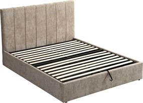 Επενδυμένο κρεβάτι Denzel-Xaki-160x200-Lift-Storage