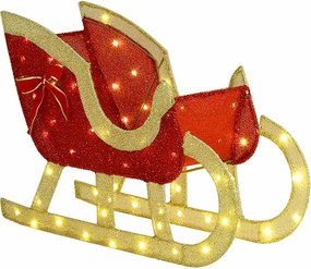 vidaXL Έλκηθρο με Ελάφια Θερμό λευκό 151 x 28 x 128.5 εκ. ύφασμα