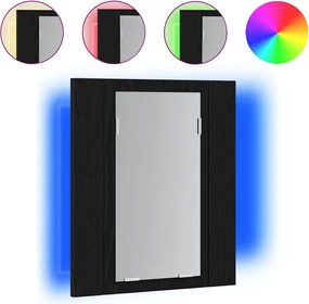 vidaXL Ντουλάπι Μπάνιου με LED, Μαύρο Δρυς, 40x12x45 εκ. από Τεχνητό Ξύλο