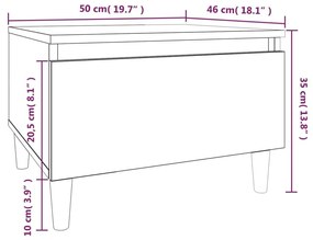 Βοηθητικό Τραπέζι Λευκό 50 x 46 x 35 εκ. από Επεξεργασμένο Ξύλο - Λευκό