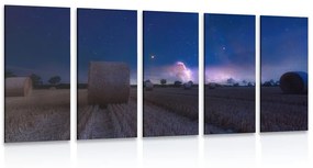 Εικόνα 5 μερών θημωνιά χόρτων στο φως του φεγγαριού - 100x50