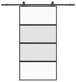 vidaXL Σετ συρόμενης πόρτας με υλικό μαύρο 102,5x205 cm