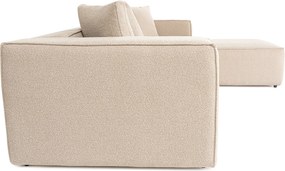 Corner Sofa Lora (L1-O1-1R-POUFFE ) - Peach Peach