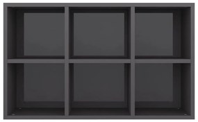 vidaXL Ραφιέρα / Βιβλιοθήκη Γυαλιστερό Γκρι 66x30x97,8 εκ. Μοριοσανίδα