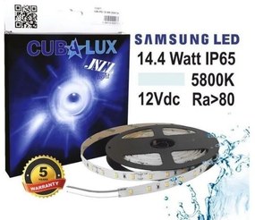 Ταινία LED 14,4W IP65 12V 3000K 4000K 5700K 5M JAZZ Cubalux 130692