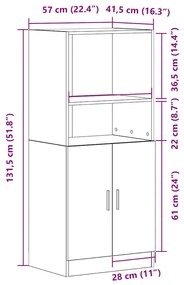 ΣΤΗΛΗ ΚΟΥΖΙΝΑΣ ΛΕΥΚΗ 57X41,5X131,5 ΕΚ. ΑΠΟ ΕΠΕΞΕΡΓΑΣΜΕΝΟ ΞΥΛΟ 860121