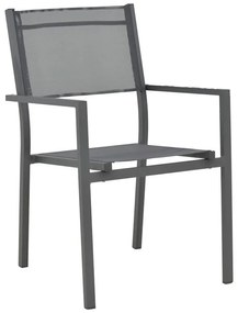 Καρέκλα - Πολυθρόνα Moly ανθρακί αλουμίνιο-textilene 61x56.5x87.5 εκ. 56.5x61x87.5 εκ.