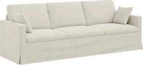 vidaXL Καναπές Κρεμ 228 x 78 x 80 εκ Βελούδο