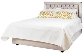 Artekko Laom Κρεβατι Ύφασμα Καπιτονέ Μπέζ 150Χ200 (210x150x128)cm Artekko 785-1014