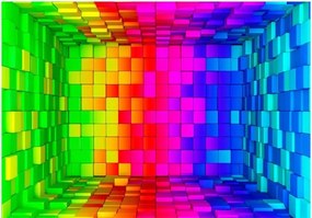 Αυτοκόλλητη φωτοταπετσαρία - Rainbow Cube - 294x210