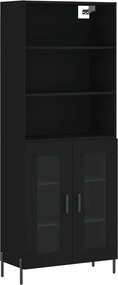 vidaXL Ντουλάπι Μαύρο 69,5x34x180 εκ. από Επεξεργασμένο Ξύλο