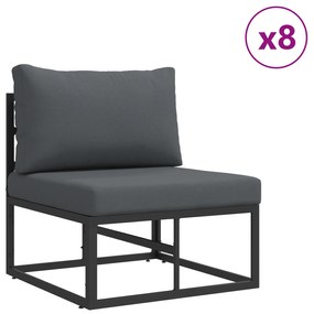 vidaXL Σετ Καναπέ Κήπου 12 pcs Μαύρο 423 x 211.5 x 71 εκ Αλουμίνιο