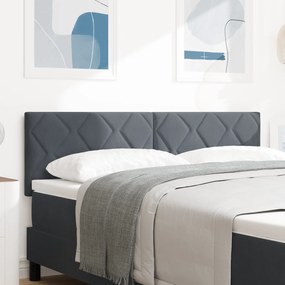 vidaXL LED Κεφαλάρι Ρόμβων Σχεδιασμός Σκούρο Γκρι 144 εκ. Βαμβάκι