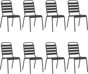 vidaXL Σετ Τραπεζαρίας Κήπου 9 Τεμαχίων Ανθρακί από Ατσάλι