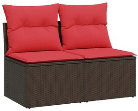 vidaXL 2 τεμαχίων σετ καναπέδες κήπου με μαξιλάρια Καστανός Ακακία
