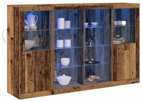 vidaXL Μπουφές  με LED Φώτα Παλαιό Ξύλο 163x37x100 cm Κατασκευασμένο Ξύλο