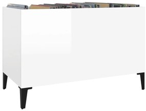 vidaXL Δισκοθήκη Γυαλιστερή Λευκή 74,5x38x48 εκ. Επεξεργασμένο Ξύλο