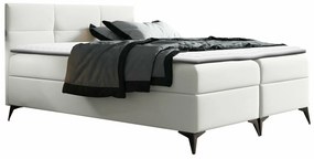 Κρεβάτι continental Baltimore 134, Διπλό, Continental, Άσπρο, 160x200, Οικολογικό δέρμα, Τάβλες για Κρεβάτι, 164x208x115cm, 117 kg, Στρώμα: Ναι