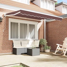 vidaXL Σκελετός Τέντας Καφέ 350 x 200 cm Πολυεστέρας με Επικάλυψη PU