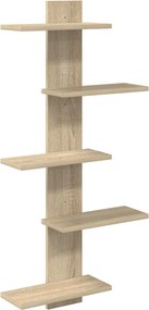 vidaXL Ράφι Τοίχου Sonoma Δρυς 48,5 x 15 x 101 εκ Επεξεργασμένο Ξύλο