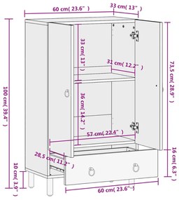 ΒΙΤΡΙΝΑ 60 X 33 X 100 ΕΚ. ΑΠΟ ΜΑΣΙΦ ΞΥΛΟ ΜΑΝΓΚΟ 358242