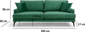 3-Seat Sofa Papira 3 Seater Green