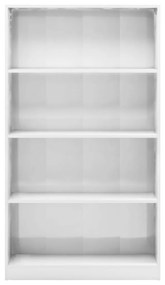 vidaXL Βιβλιοθήκη με 4 Ράφια Γυαλιστερό Λευκό 80x24x142 εκ Μοριοσανίδα