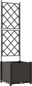 vidaXL Γλάστρα Κήπου Καφέ 40 x 40 x 143 εκ. PP