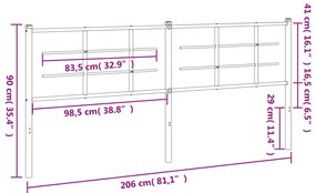 vidaXL Κεφαλάρι Λευκό 200 εκ. Μεταλλικό