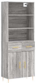 vidaXL Ντουλάπι Γκρι Sonoma 69,5 x 34 x 180 εκ. Επεξεργασμένο Ξύλο