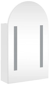 Καθρέφτης Μπάνιου με Ντουλάπι &amp; LED Αψίδα Λευκό 42x13x70 εκ. - Λευκό