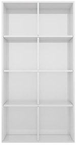 vidaXL Ραφιέρα/Βιβλιοθήκη Γυαλιστερό Λευκό 66x30x130 εκ. Επεξ. Ξύλο