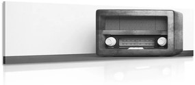 Εικόνα ρετρό ραδιόφωνο σε ασπρόμαυρο σχέδιο - 150x50